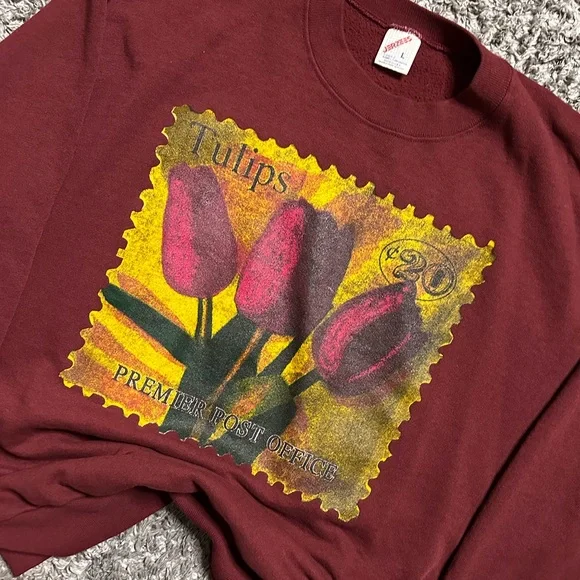 Vintage Post Office Stamp Crewneck MADE IN USA - Picture 1 of 3